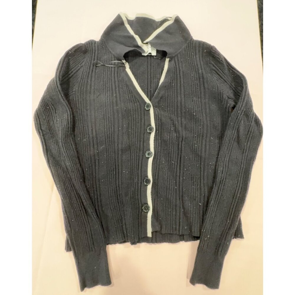 2 Piece Lounge Pink Rose Black & White Ribbed Cardigan Sweater With Pants M - Picture 2 of 16